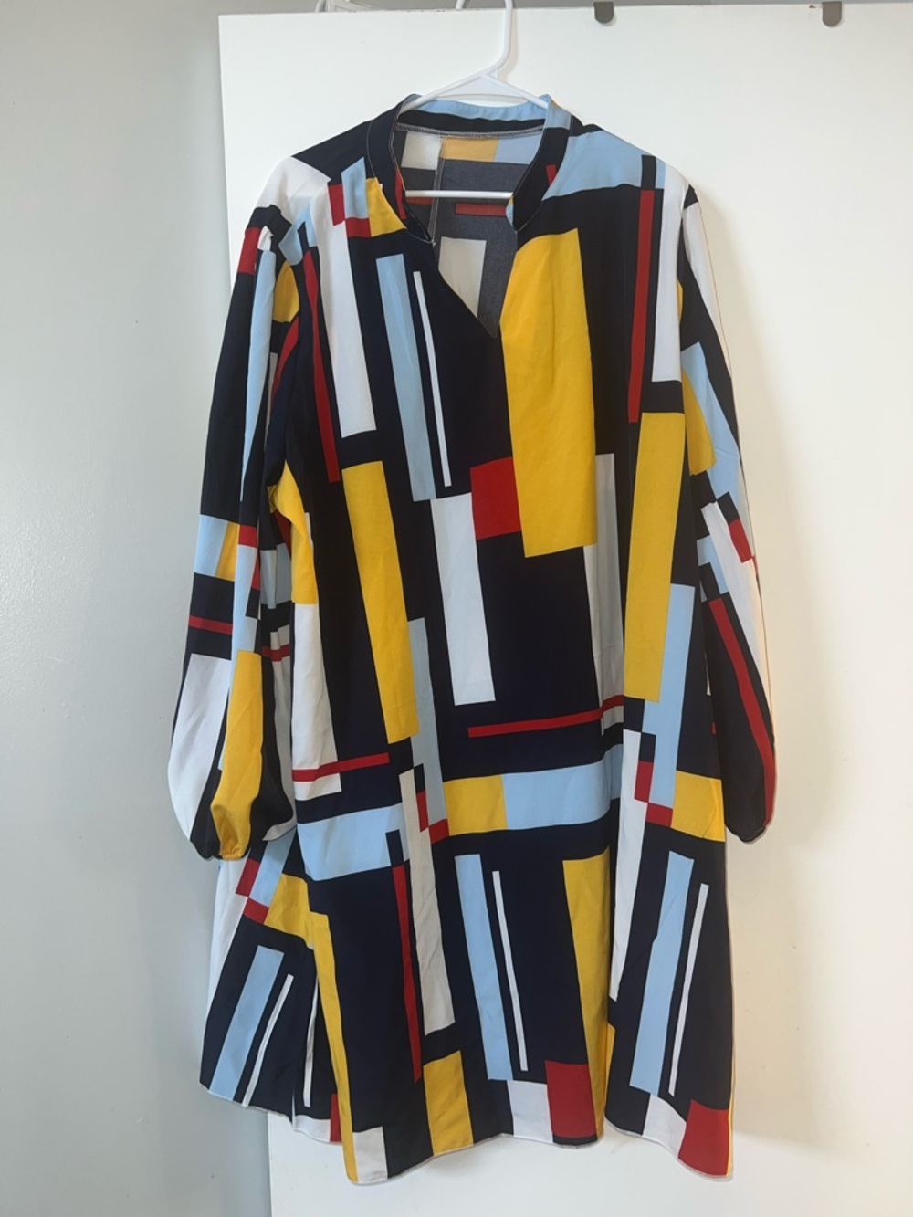 Modern Geometric Print Women’s Dress - Yellow & Black